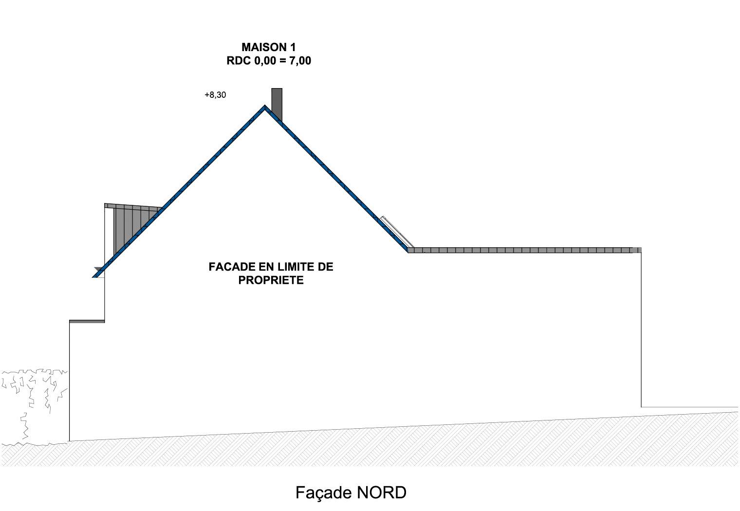 Plan facade nord