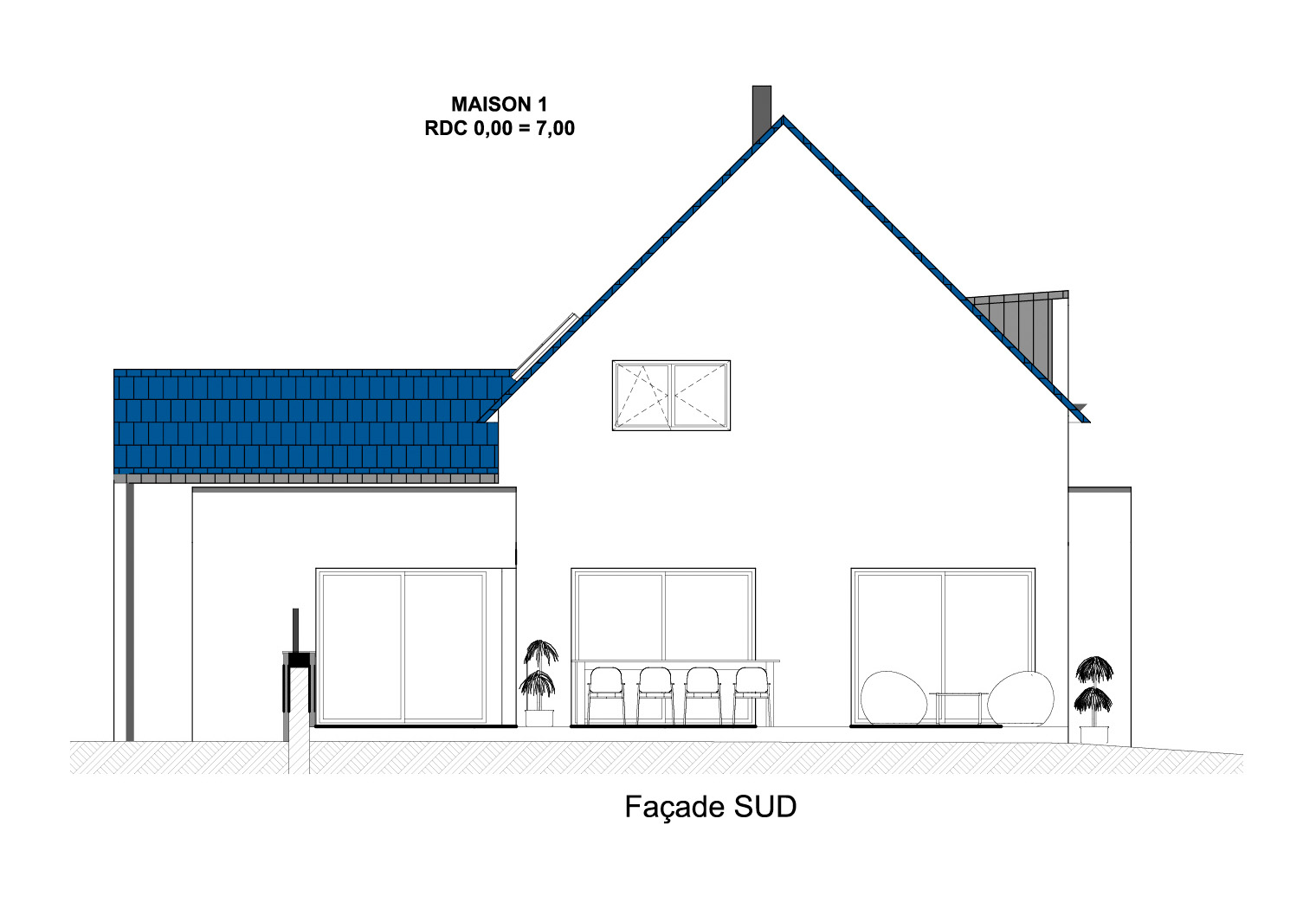 Plan facade Sud