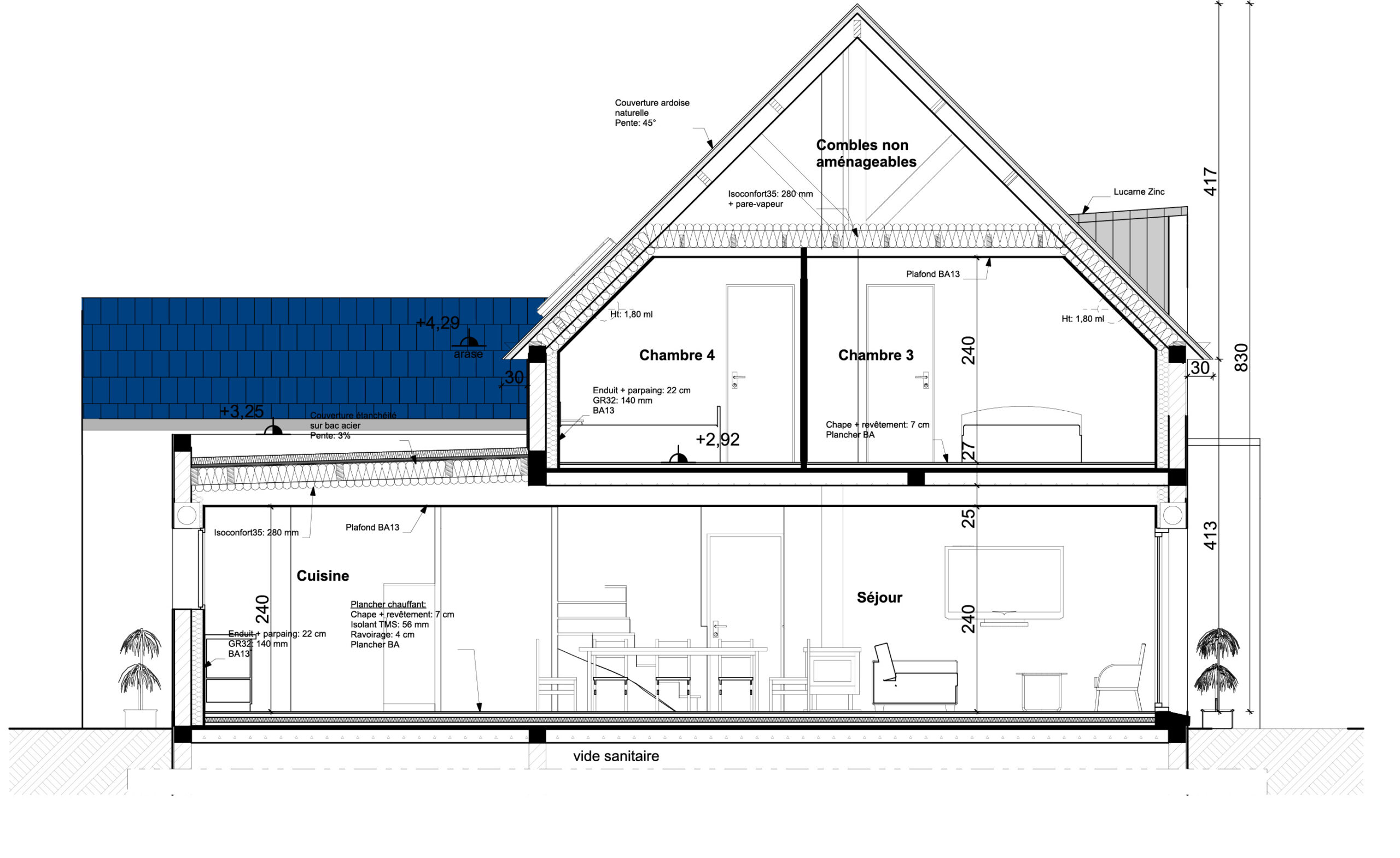 Maison en coupe
