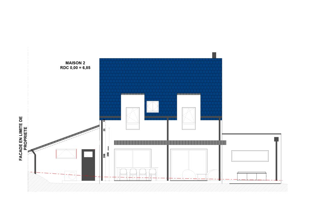 Plan facade Est